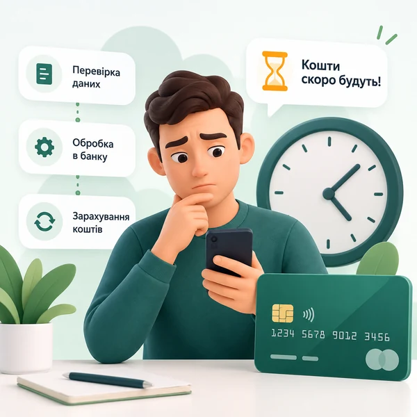 Можливі причини затримки зарахування кредитних коштів на банківську картку