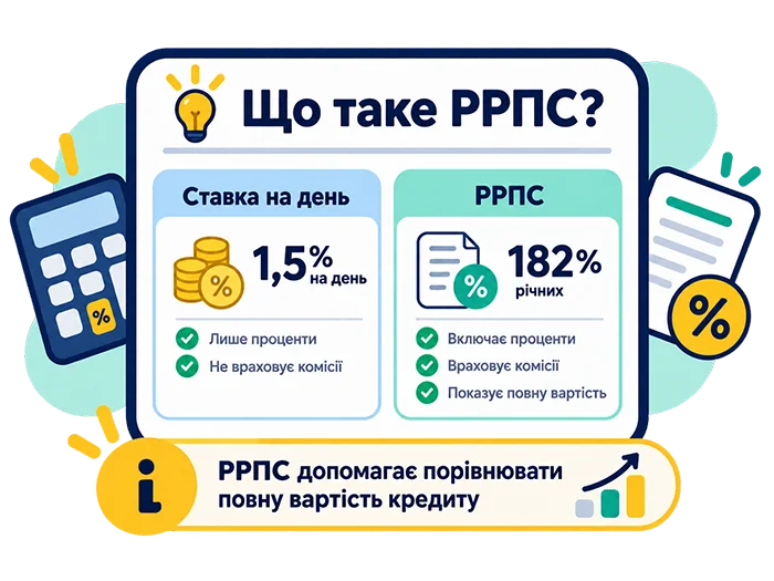 Пояснення різниці між ставкою на день та реальною річною процентною ставкою